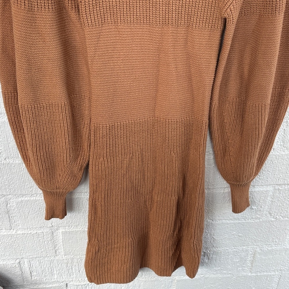 Staud Knit Marylebone Chic Long Sleeve Tan Knit Dress sz XS - Picture 6 of 10